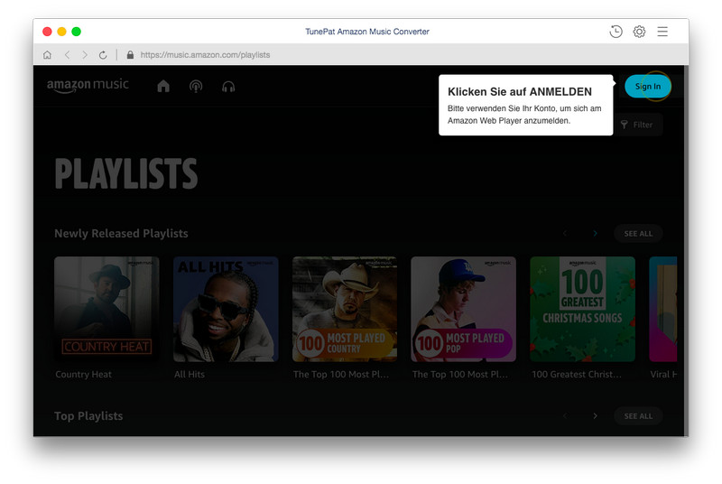 sich Amazon Music-Konto anmelden