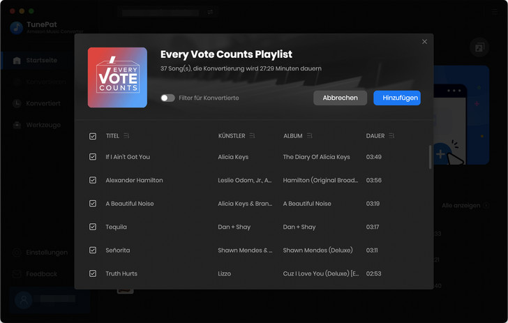 Musik zu TunePat Amazon Music Converter hinzufügen