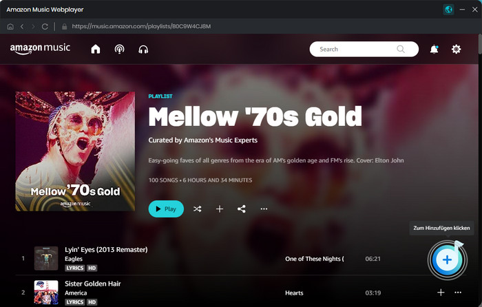 Songs hinzufügen bei Amazon Music