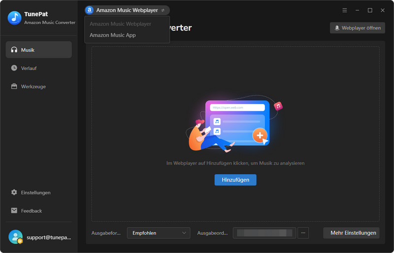 Amazon Music-Quelle auswählen