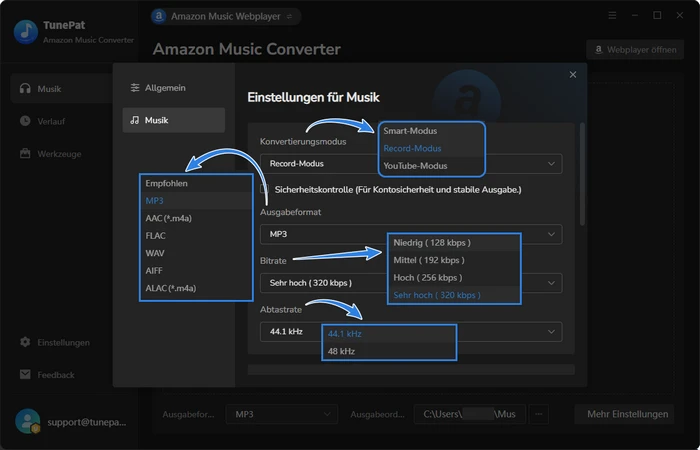 Einstellungen von Amazon Music Converter