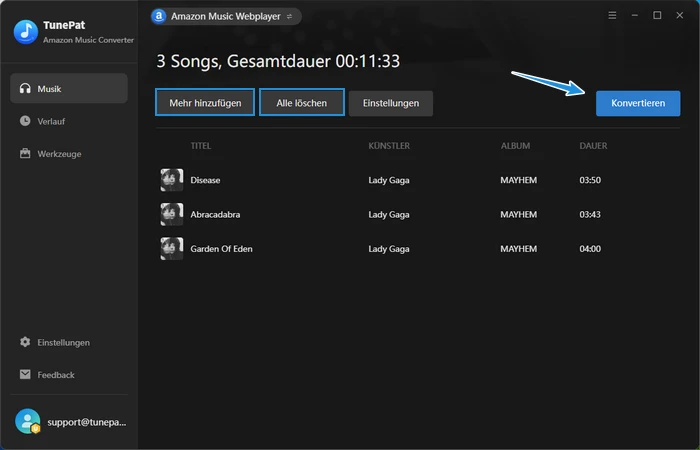 Mehr hinzufügen bei TunePat Amazon Music Converter