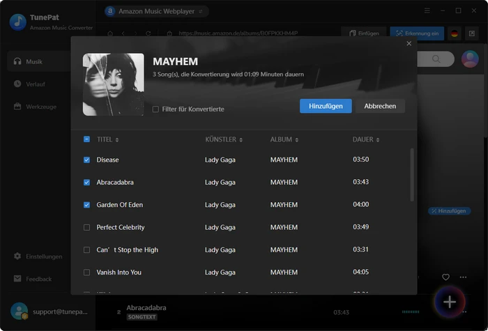 Musik von Amazon Music hinzufügen - Schritt 2