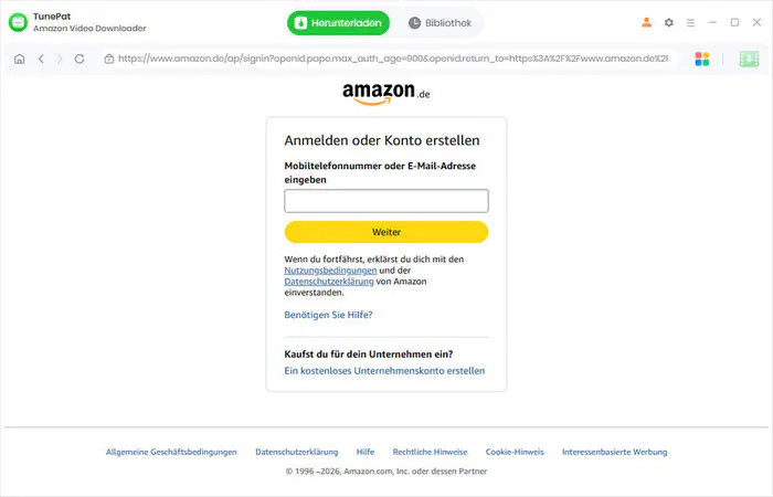 Bei Prime Video anmelden