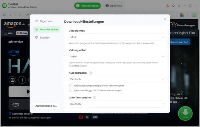 Einstellung anpassen