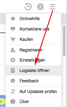 die Logdatei finden