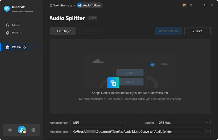 KI Audio Splitter in TunePat