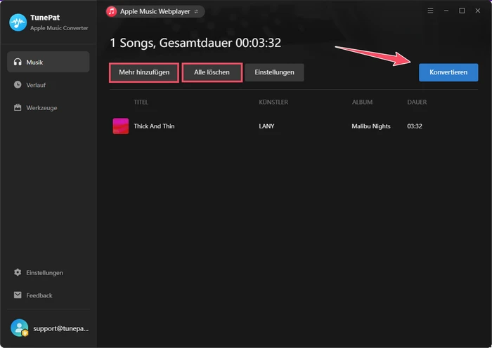 Mehr hinzufügen bei TunePat Any Audiobook Converter