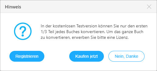 Einschränkung von Testversion