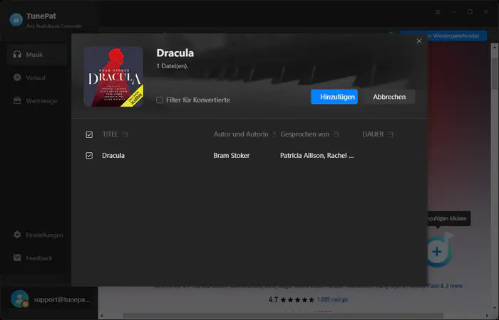 Audible-Hörbücher hinzufügen