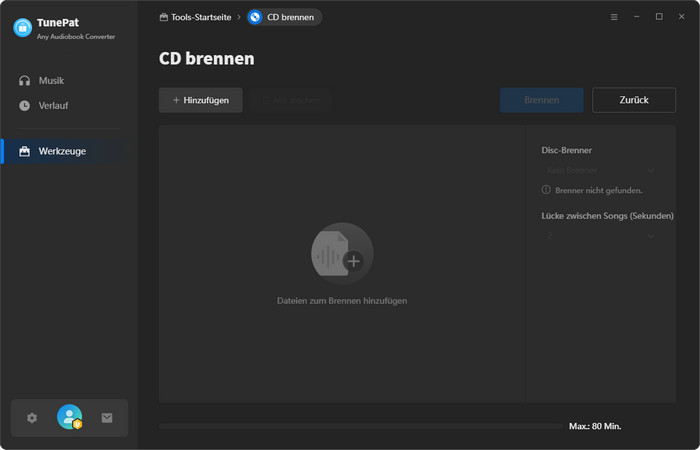 CD brennen von TunePat Any Audiobook Converter