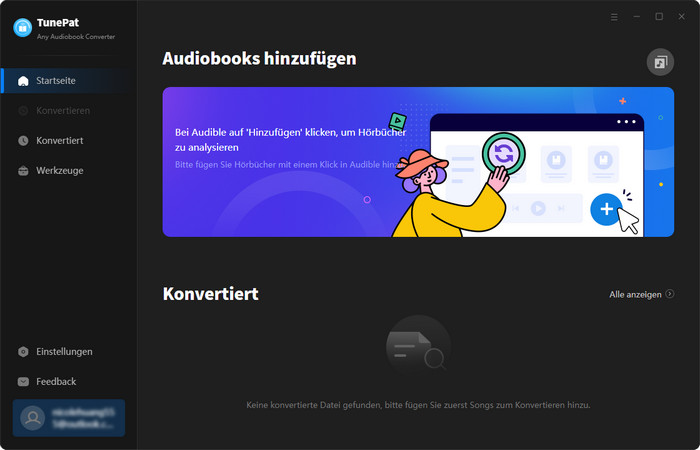 Hauptschnittstelle von Any Audiobook Converter