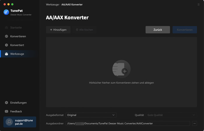 AA/AAX-Konverter von TunePat Deezer Music Converter