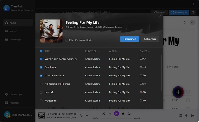 Musik von Deezer Music hinzufügen - Schritt 2