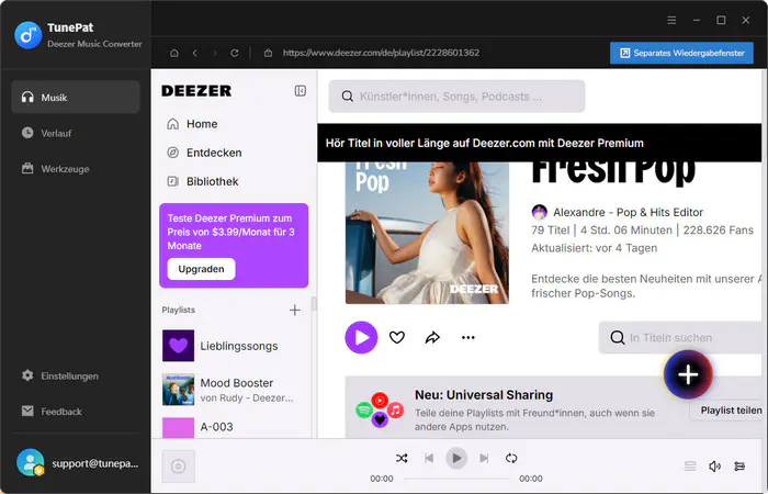 Deezer-Playlist auswählen