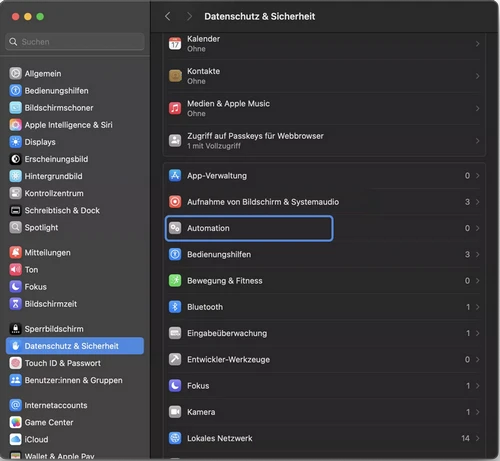 Autumation auf mac