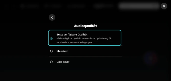 Beste verfügbare Qualität von Amazon Music-App