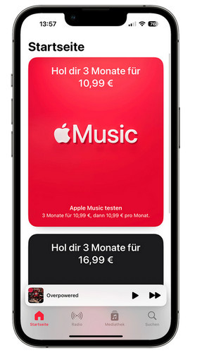 3 Monate Angebot von Apple Music anzeigen