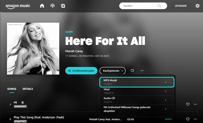 Album von Amazon Music kaufen
