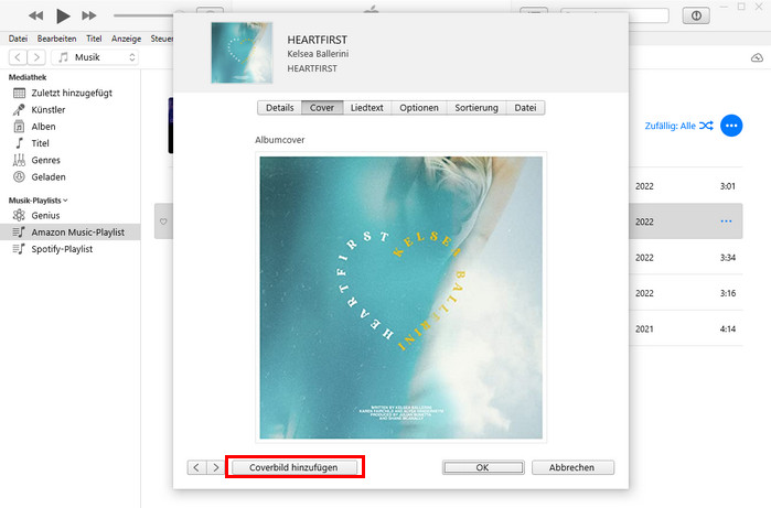 Amazon Music Cover in iTunes bearbeiten