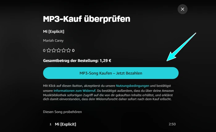 MP3-Kaufen von Amazon überprüfen