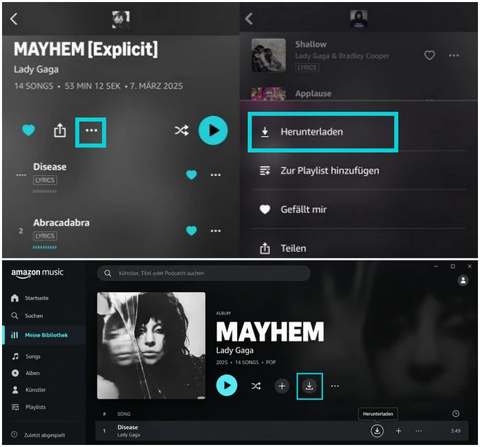 Songs von Amazon Music auf jedem Gerät herunterladen