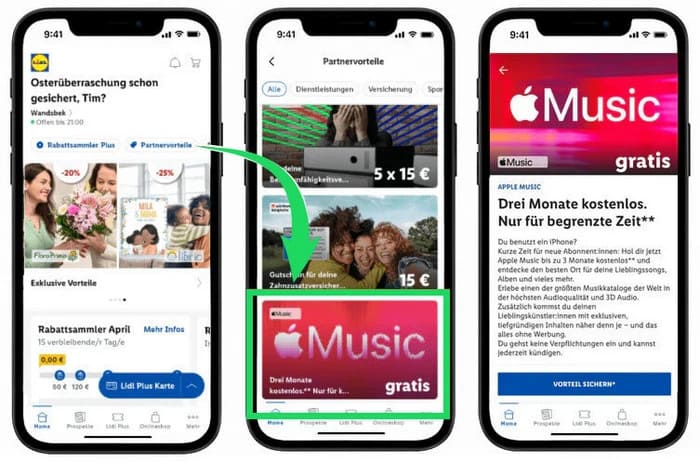 LIDL PLUS App Aktion 3 Monate Apple Music Family kostenlos für Neukunden