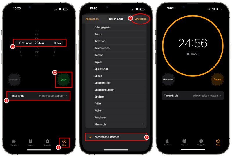 Sleep-Timer mit Uhr-App einstellen