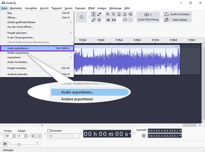 Audio exporiteiren