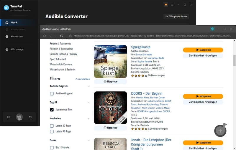 Audible ohne Abo mit Tunepat downloaden