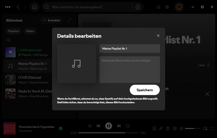 Details von Playlist bearbeiten