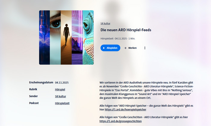 Hörspiele auf ARD Podcast-Feeds