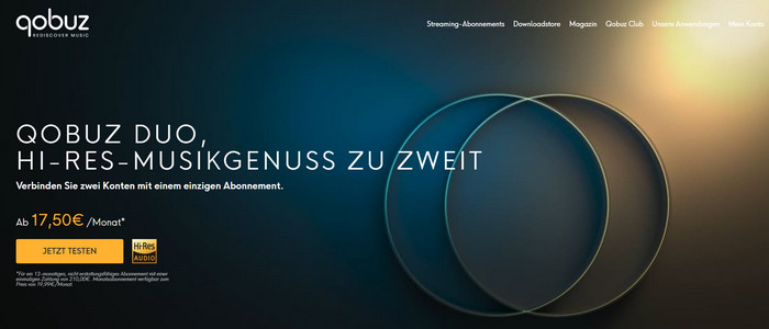 DUO-Abonnement von Qobuz