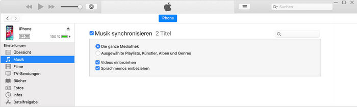 Musik mit iTunes auf iPhone übertragen