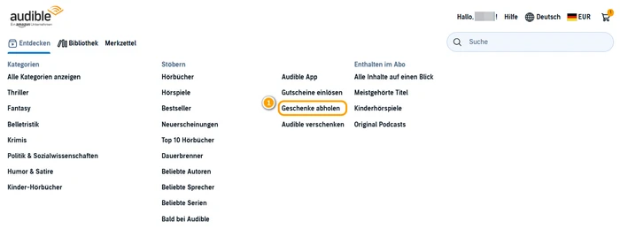 Geschenkabo abholen