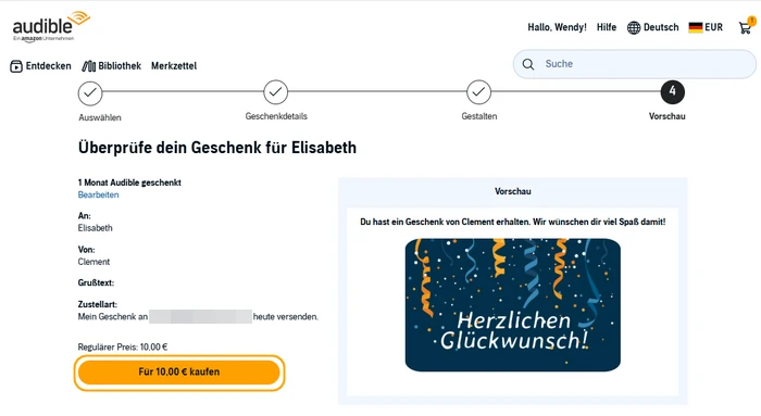 Kauf bestätigen