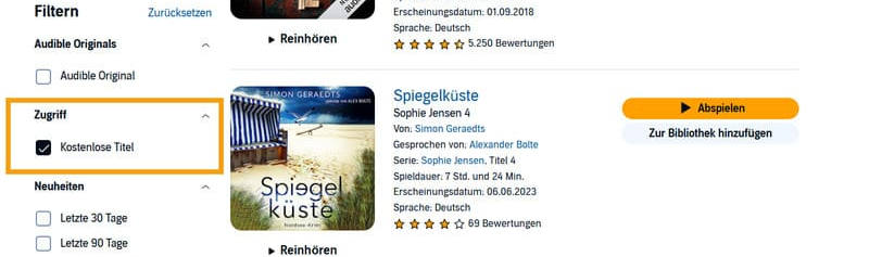 Kostenlose Hörbücher einfach finden
