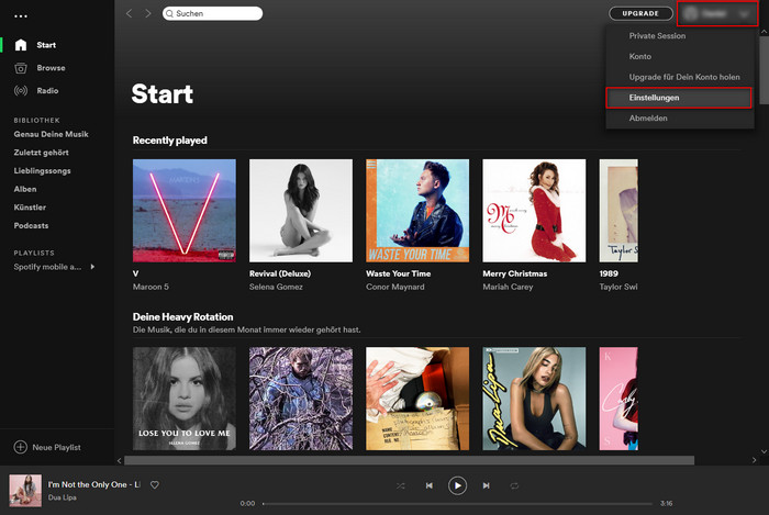 Musik in Spotify hochladen