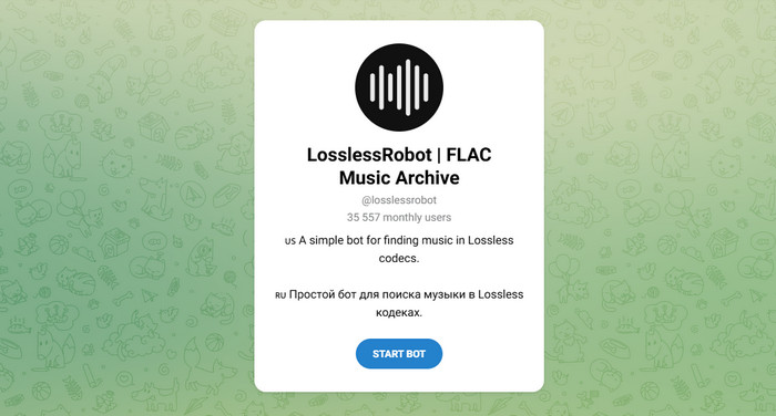 Lossless Playlists mit Telegram bot erhalten