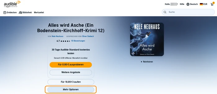Mehr Optionen von Audible-Hörbüchern