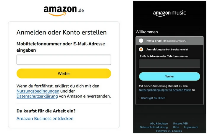 Auf mehreren Geräten mit demselben Amazon-Konto anmedeln