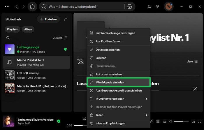 Mitwirkende einladen