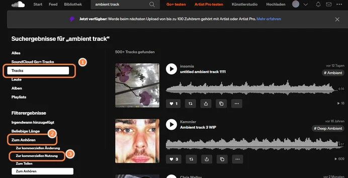 Musik von SoundCloud für kommerzielle Instagram-Videos finden