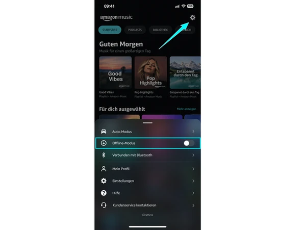 Offline-Modus von Amazon Music aktivieren