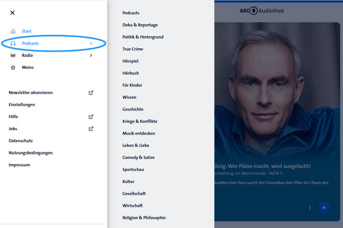 Podcasts auf ARD