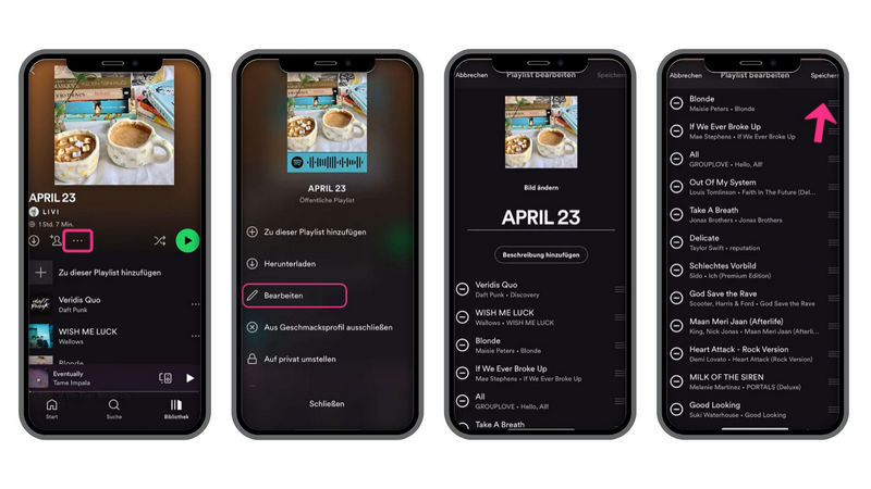 Die Reihenfolge von Spotify Playlist manuell ändern