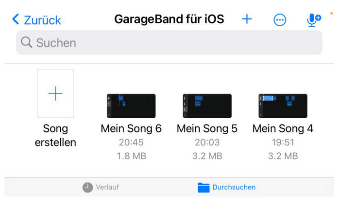 Song als Klingelton bei Garageband