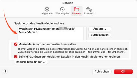  Musikdateien des Speicherorts auf Mac suchen