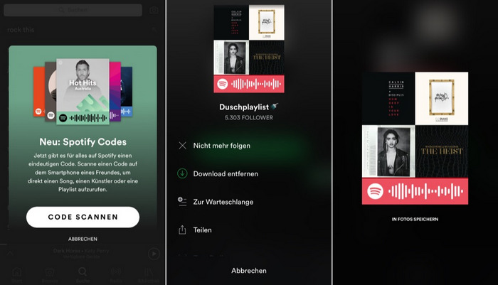 Spotify Code zum Teilen der Playlist erstellen