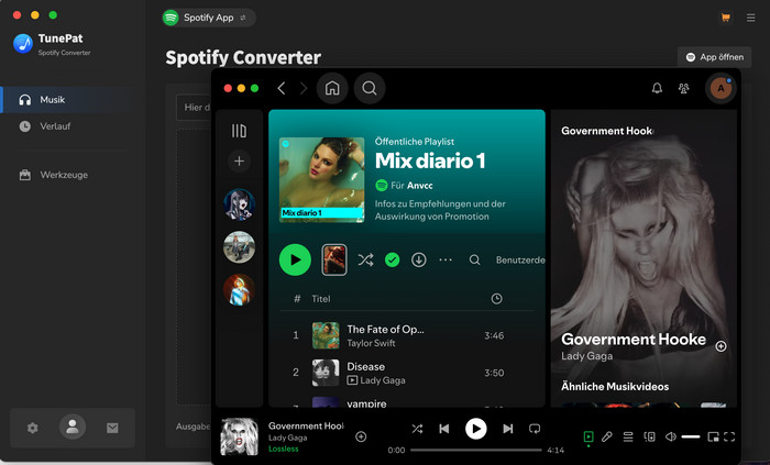 Spotify-Musik mit TunePat auf dem Mac dauerhaft speichern